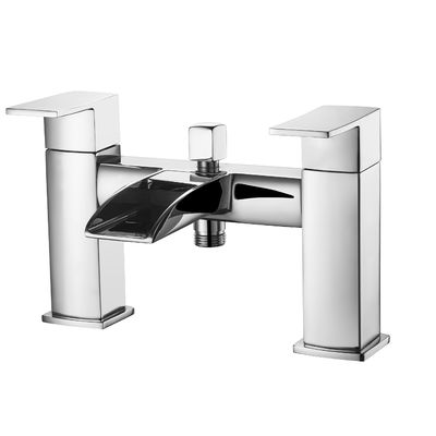 Double Handle Bath Shower Mixer with Chrome Finish Style T8851