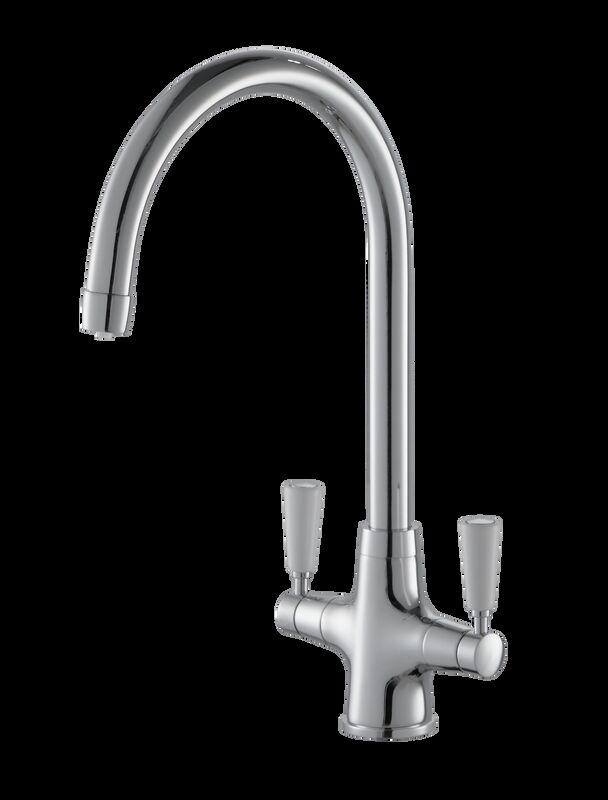 Double Handle Kitchen Mixer Faucet Brass Material And Chrome Finish T93016